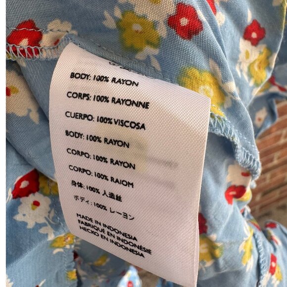 Faithfull the Brand Blue Floral Midi Dress – Women’s M / US 6 - Picture 9 of 9